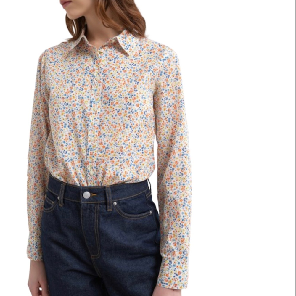 Benetton Floral Button Down